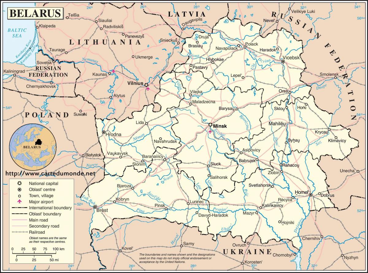 เบลารุสองประเทศแผนที่